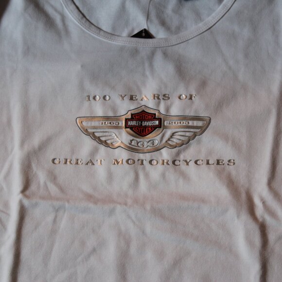 Harley-Davidson 100th Logo  Short sleeve White T-shirt Women's XL New w/Tags - Picture 4 of 9